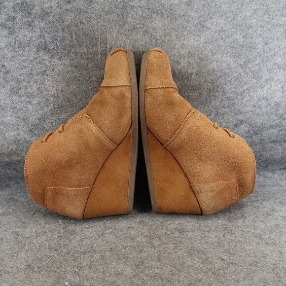 Skechers Shoes Womens 6.5 Bob Bootie Wedge Desert Leather Lace Up Comfort Brown - Picture 8 of 15